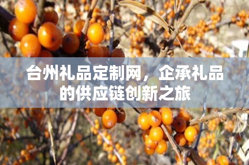 台州礼品定制网，企承礼品的供应链创新之旅
